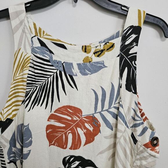 FATE Never Forget dress S linen blend Cut Out Back Lined Pockets Button Accents - Picture 2 of 11